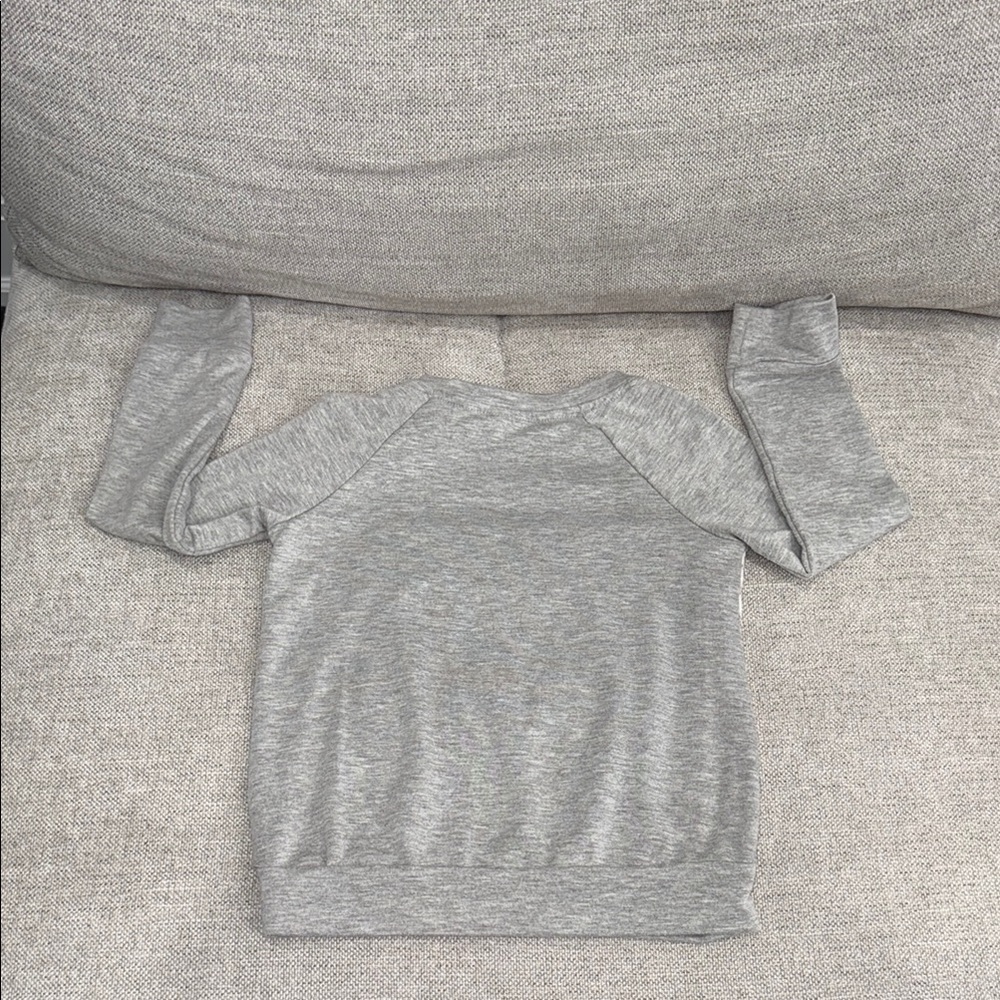 Gray and White Kids Lace Top sweater - Picture 6 of 7